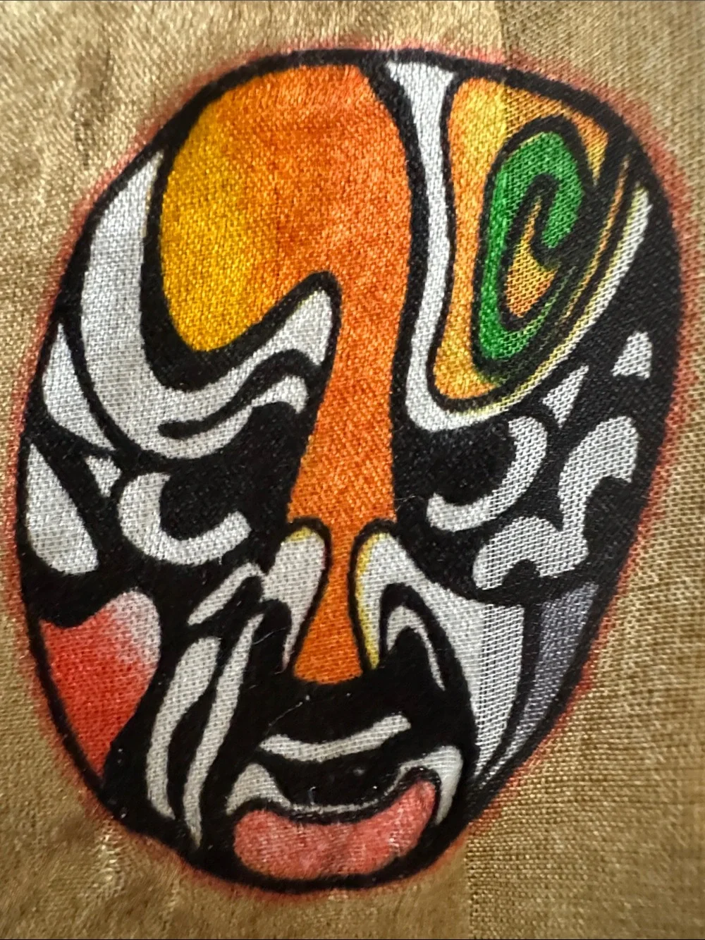 Vintage Beijing Opera Facial Makeup Scarf